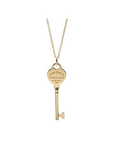 Tiffany & Co. Heart Key Pendant 18K Rose Gold With Diamonds Gold Pink_Gold Necklace Jewelry (view 2)