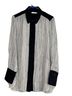 Vince. 100% Silk Stripes Black White Blouse Size S - photo 5