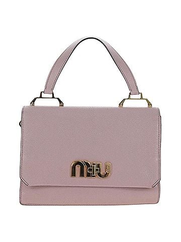 Miu Miu Logo Flap Leather Pink Leather Crossbody Bag Bag (view 1)