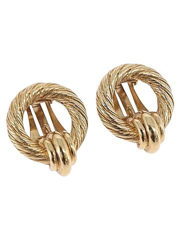 Dior Vintage Clip-On Metal Gold Metal Earrings Jewelry (view 1)