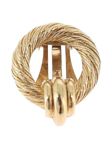 Dior Vintage Clip-On Metal Gold Metal Earrings Jewelry (view 2)