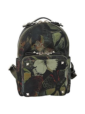Valentino Garavani Backpack Denim With Butterfly Applique Khaki Nylon Backpack Bag (view 1)