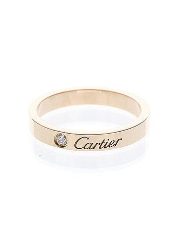 Cartier C De Wedding Band Platinum With Diamond Gold Pink_Gold Ring Jewelry (view 1)