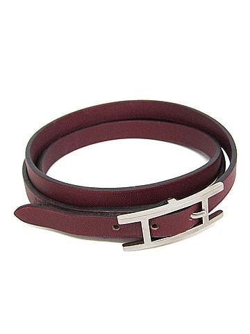 Hermès Hapi 3 Leather Burgundy Leather Bracelet Jewelry (view 1)