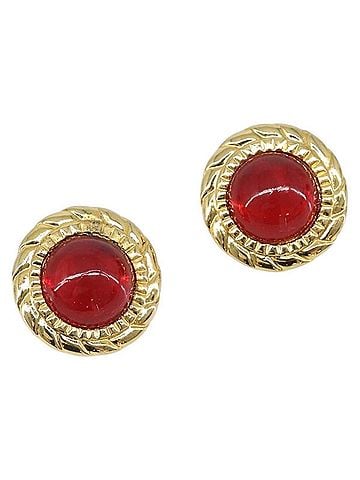Chanel Vintage Round Clip-On Metal Gold Metal Earrings Jewelry (view 1)