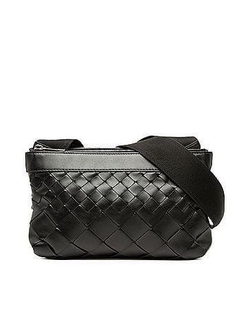 Bottega Veneta Bottega Veneta Maxi Intrecciato Duo Crossbody Shoulder Bag, Black Leather, Women's. (view 1)