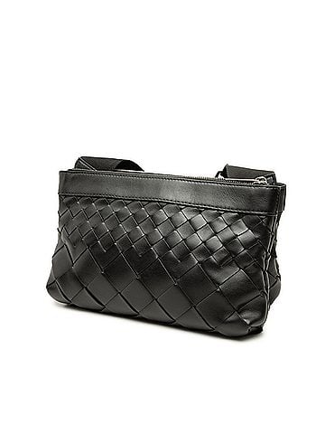 Bottega Veneta Bottega Veneta Maxi Intrecciato Duo Crossbody Shoulder Bag, Black Leather, Women's. (view 2)