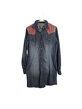 Wrangler Retro Denim Western Shirt Dress Casual Dress (view 1)