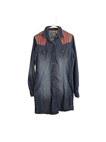 Wrangler Retro Denim Western Shirt Dress Casual Dress (view 1)