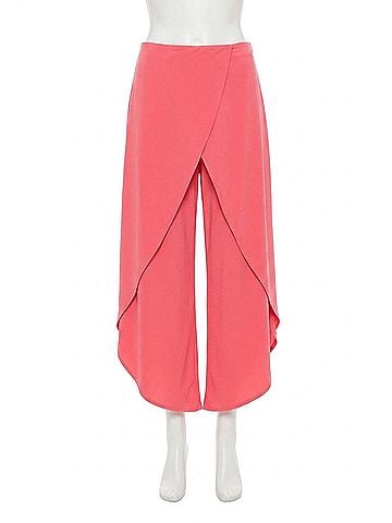 Joseph Ribkoff Chiffon Sleeves Wrap Tulip Wide Leg Jumpsuit in Paradise Coral (view 1)