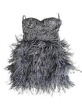 Bebe Sequin Ostrich Feather Glam Gatsby Cocktail Party Mini Dress Cocktail Dress (view 1)