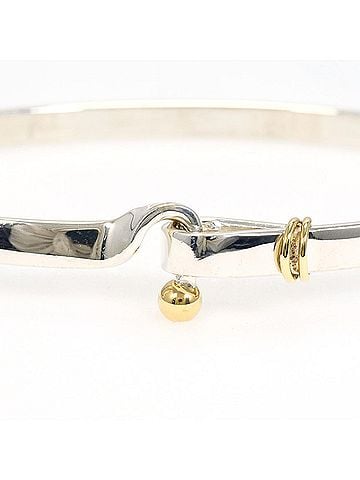 Tiffany & Co. Tiffany &amp; Co. Hook Eye 18K Yellow Gold Silver Bangle, Total Weight 12.5g, Like New. (view 2)