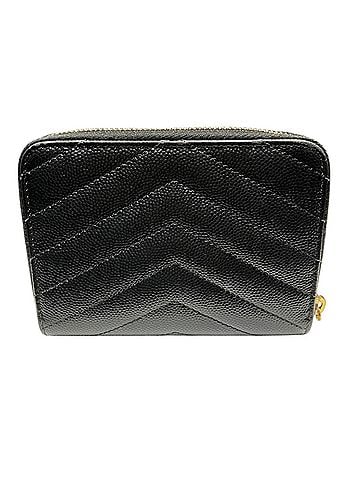 Yves Saint Laurent Yves Saint Laurent V-stitch Cassandra Compact Zip-Around Wallet, Bi-fold Leather, GUE403723 (view 2)