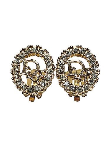 Christian Dior Christian Dior logo earrings, accessory, total weight 6.0g, GP rhinestones. (view 1)