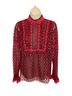 Anna Sui Ruffled Wagon Wheel &amp; Hearts Embroidered Top Long Sleeve Blouse - photo 8