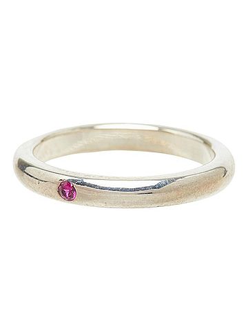 Tiffany & Co. Tiffany &amp; Co. Ruby SV925 Silver Peretti Stacking Band Ring (Women's) (view 2)