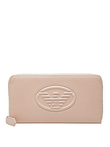 Emporio Armani Emporio Armani Round Zip Long Wallet, Pink Leather, Women's (view 1)