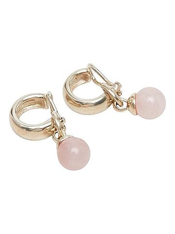 Tiffany & Co. Tiffany &amp; Co. Door Knocker Earrings, SV925 Silver, Rose Quartz, Women's. (view 1)