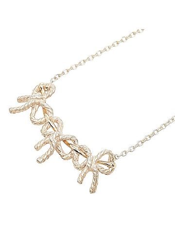 Tiffany & Co. Tiffany &amp; Co. Triple Ribbon Necklace, SV925 Sterling Silver, 18K Yellow Gold, Women's. (view 1)