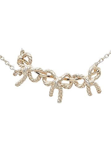 Tiffany & Co. Tiffany &amp; Co. Triple Ribbon Necklace, SV925 Sterling Silver, 18K Yellow Gold, Women's. (view 2)