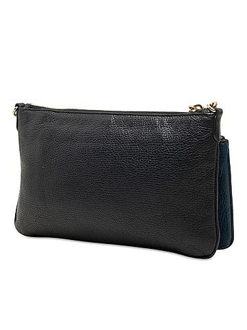 Miu Miu Miu Miu Miu Madras Crossbody Shoulder Bag, Blue/Navy Leather, Women's. (view 2)