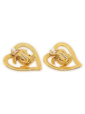 Chanel CC Logo Heart Clip On Earrings (view 2)