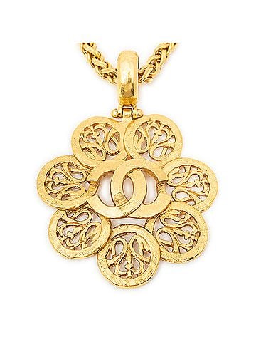 Chanel CC Arabresque Flower Pendant Necklace (view 2)