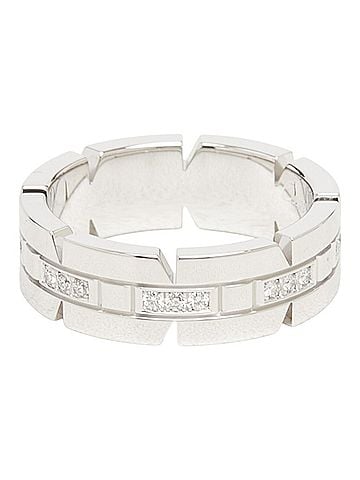 Cartier Cartier Tank Française Ring, Size #51, Diamond, 18K White Gold (750), Women's, CARTIER (view 1)
