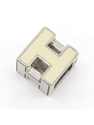 Hermès Hermes Pendant Top Cage d'H H Cube Silver Cream Metal Head Choker Necklace for Women Square HERMES (view 1)