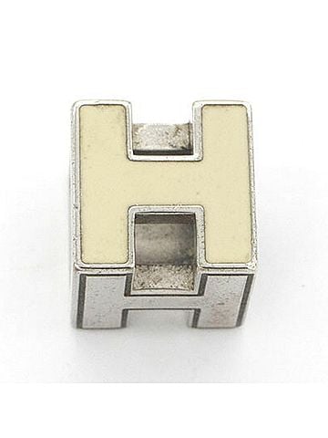 Hermès Hermes Pendant Top Cage d'H H Cube Silver Cream Metal Head Choker Necklace for Women Square HERMES (view 2)