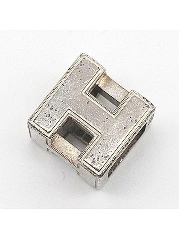 Hermès Hermes Pendant Top Cage d'H H Cube Silver Metal Head Choker Necklace for Women Square HERMES (view 1)