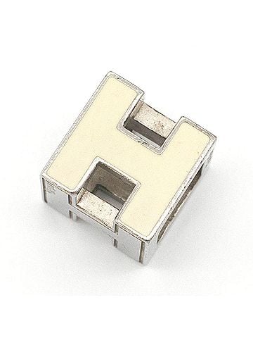 Hermès Hermes Pendant Top Cage d'H H Cube Silver Cream Metal Head Choker Necklace for Women Square HERMES (view 1)
