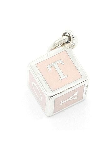 Tiffany & Co. Tiffany &amp; Co. Block Charm Pendant Top, Pink Silver (SV), Sterling 925, Head, Necklace, Women's, Cube Design. (view 1)