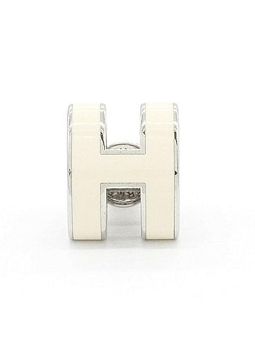 Hermès Hermes Pop H Single Earring, Ivory, Silver Metal, One Ear Only, Women's, HERMES (view 1)