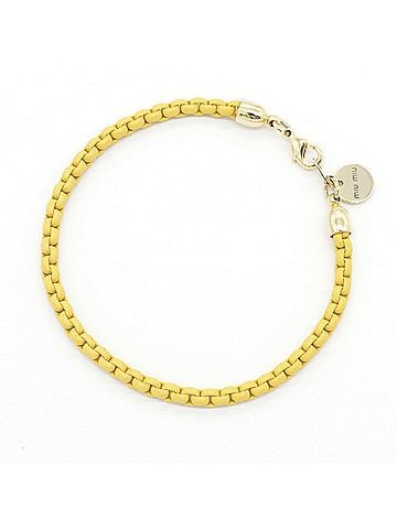 Miu Miu Miu Miu Miu bracelet, mustard yellow, metal, women's. (view 1)