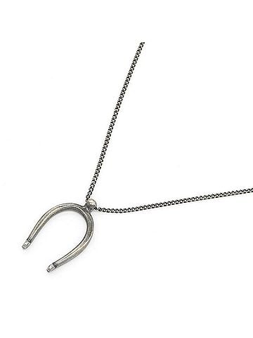 Yves Saint Laurent Yves Saint Laurent Saint Laurent Necklace Horseshoe Silver Oxidized Metal Pendant Men's Women's SAINT LAURENT (view 1)