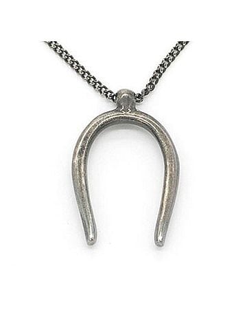 Yves Saint Laurent Yves Saint Laurent Saint Laurent Necklace Horseshoe Silver Oxidized Metal Pendant Men's Women's SAINT LAURENT (view 2)
