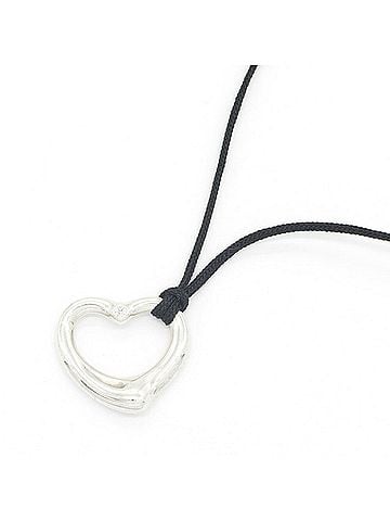 Tiffany & Co. Tiffany &amp; Co. Elsa Peretti Heart Necklace with 1 Diamond, Sterling Silver 925 Pendant Choker, Women's. (view 1)