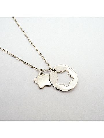 Tiffany & Co. Tiffany &amp; Co. Star Cutout Circle Necklace, Sterling Silver 925, Women's (view 2)