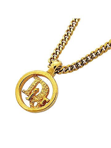 Christian Dior Christian Dior Necklace, Circle, GP Plated Gold, Women's (view 1)