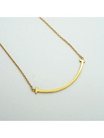 Tiffany & Co. Tiffany &amp; Co. T Smile Small Necklace, 18K Yellow Gold, Women's (view 2)
