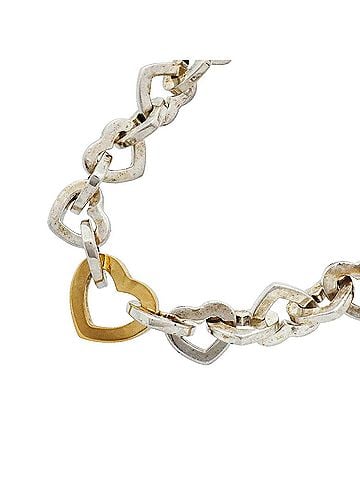 Tiffany & Co. Tiffany &amp; Co. Heart Link Necklace, 18K Yellow Gold (KYG), Sterling Silver 925, Women's, P3674741 (view 1)