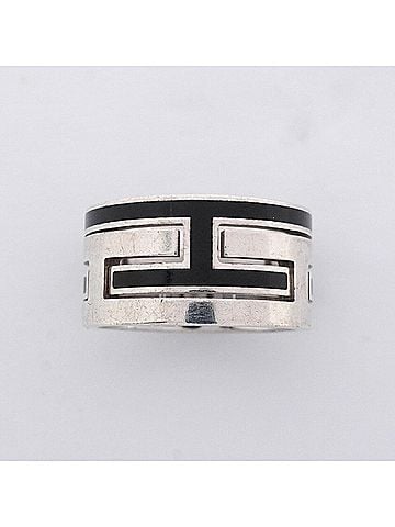Hermès Hermes Ring Move H, Sterling Silver 925, Black, Size #51, Women's, P3660836 (view 2)