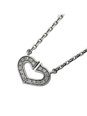 Cartier Cartier Necklace C Heart 18KWG White Gold Diamond Ladies P3605973 (view 1)