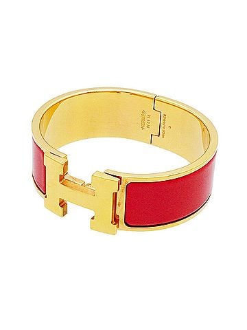 Hermès Hermes Bangle Clic Clac GM GP Plated Gold Red Women's OP034023 (view 1)