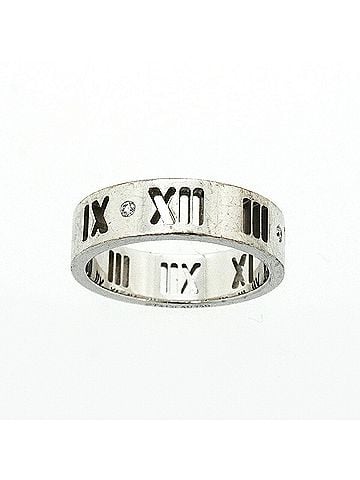 Tiffany & Co. Tiffany &amp; Co. Atlas Pierced Ring, 18K White Gold, Diamond, Women's, OP030494 (view 2)