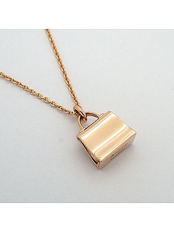 Hermès Hermes Amulette Kelly Necklace, 18KPG Pink Gold, Diamond, Ladies' OP027727 (view 2)