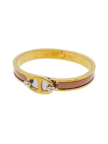 Hermès Hermes Chaine d'Ancre Mini Click Bangle, Gold Plated, Ladies' OP027610 (view 1)