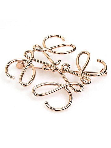 Loewe Loewe brooch, metal, pink gold, women's, r11485j (view 2)