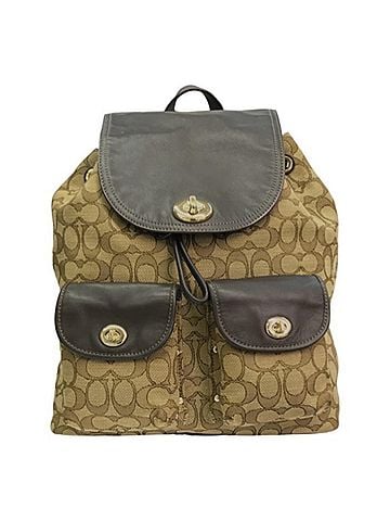 Coach COACH Signature Backpack for Women, Beige/Brown T1 (view 1)